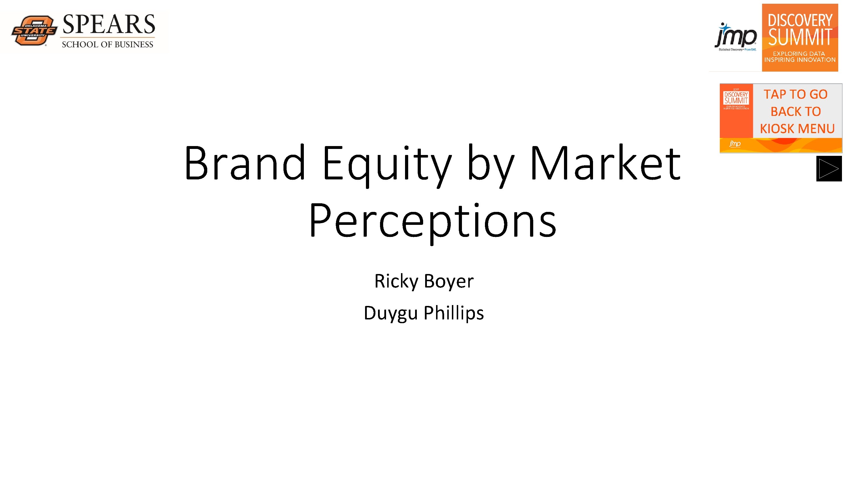 Brand Equity by Market Perceptions Ricky Boyer Duygu Phillips 