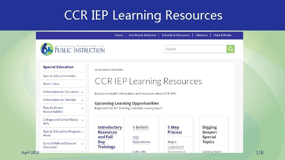 CCR IEP Learning Resources April 2018 118 