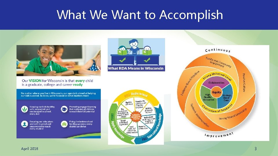 What We Want to Accomplish April 2018 3 