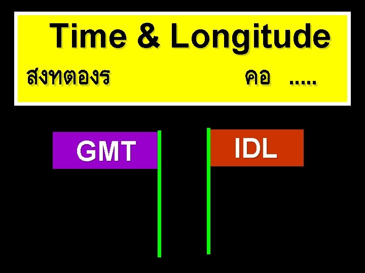 Time & Longitude สงทตองร GMT คอ. . . IDL 