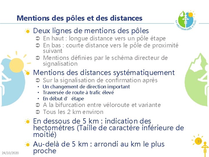 Mentions des pôles et des distances Deux lignes de mentions des pôles Ü En