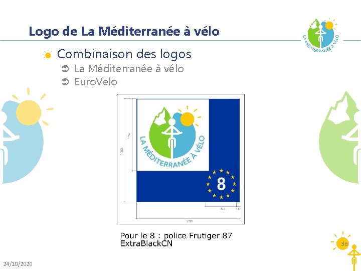 Logo de La Méditerranée à vélo Combinaison des logos Ü La Méditerranée à vélo
