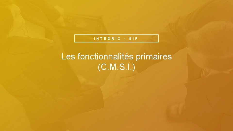 I N T E G R I X - S I P Les fonctionnalités