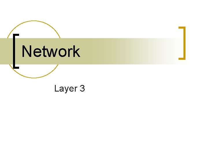 Network Layer 3 