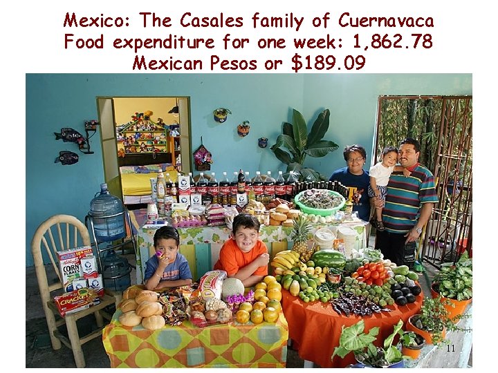 Mexico: The Casales family of Cuernavaca Food expenditure for one week: 1, 862. 78