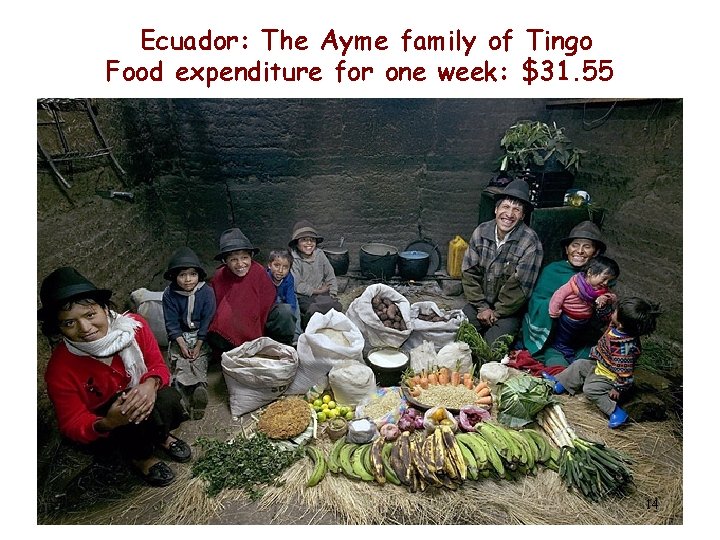  Ecuador: The Ayme family of Tingo Food expenditure for one week: $31. 55