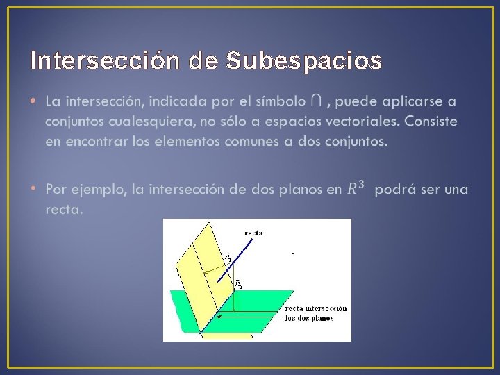 Intersección de Subespacios • 