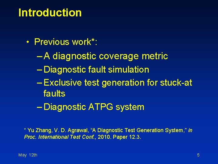 Diagnostic Test Generation and Fault Simulation Algorithms for