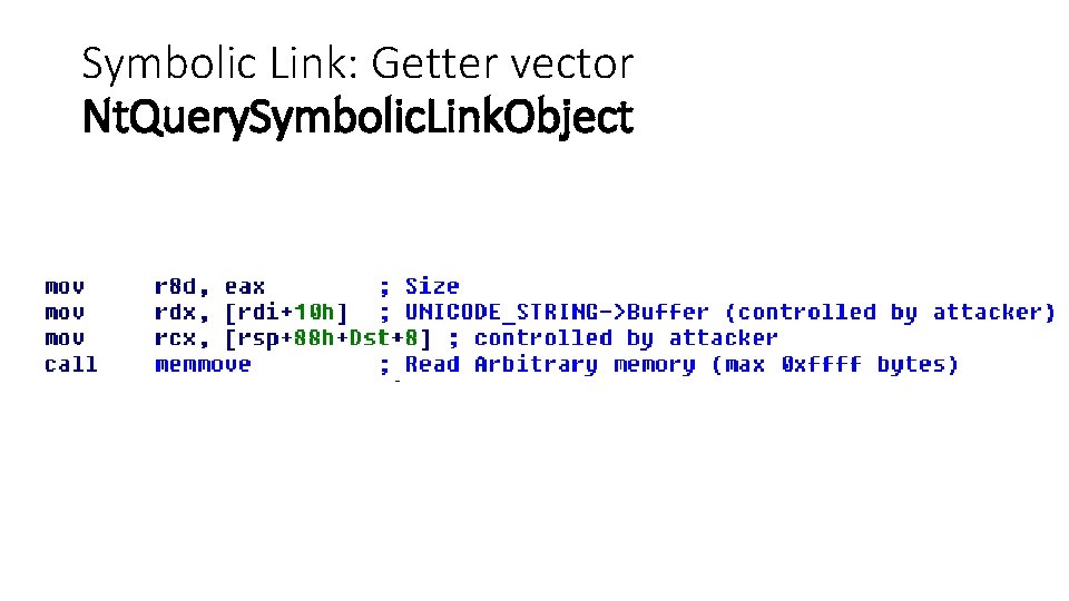 Symbolic Link: Getter vector Nt. Query. Symbolic. Link. Object 