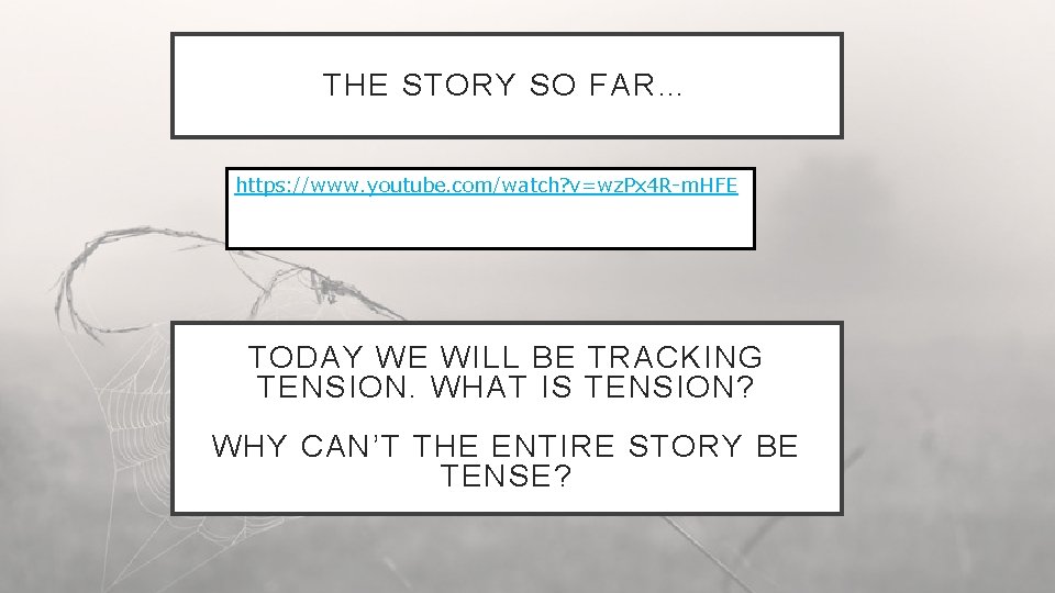 THE STORY SO FAR… https: //www. youtube. com/watch? v=wz. Px 4 R-m. HFE TODAY