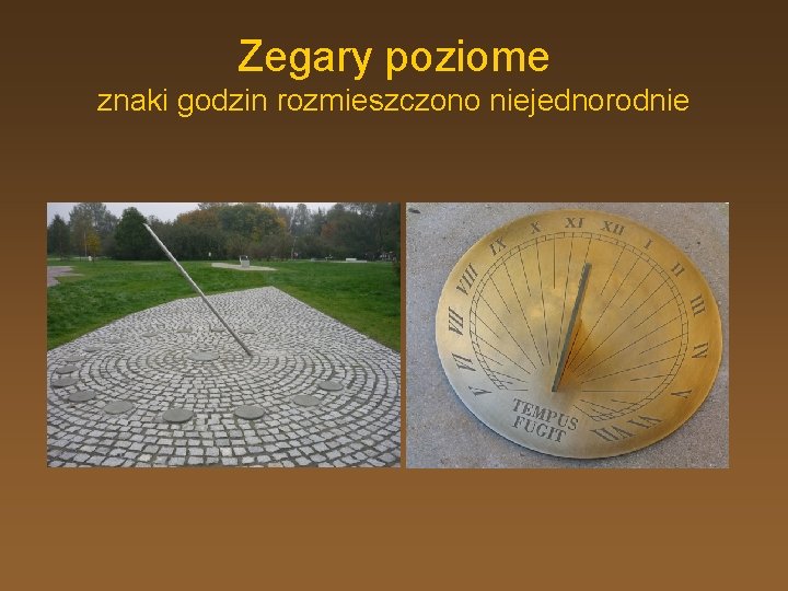 Zegary poziome znaki godzin rozmieszczono niejednorodnie 