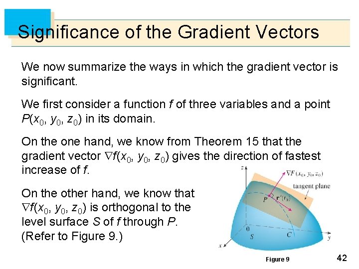 Significance of the Gradient Vectors We now summarize the ways in which the gradient Significance of the Gradient Vectors We now summarize the ways in which the gradient