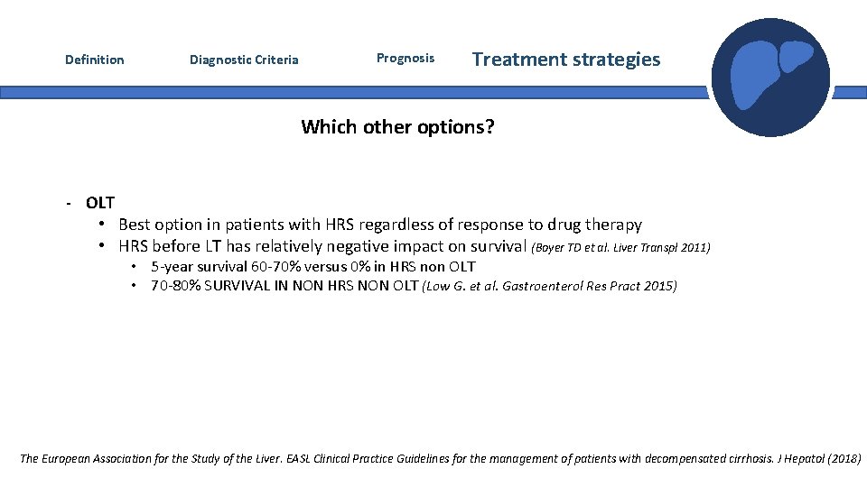 Definition Diagnostic Criteria Prognosis Treatment strategies Which other options? - OLT • Best option Definition Diagnostic Criteria Prognosis Treatment strategies Which other options? - OLT • Best option