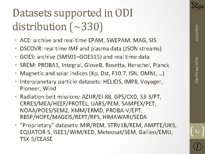 16/12/2019 ACE: archive and real time EPAM, SWEPAM, MAG, SIS DSCOVR: real time IMF