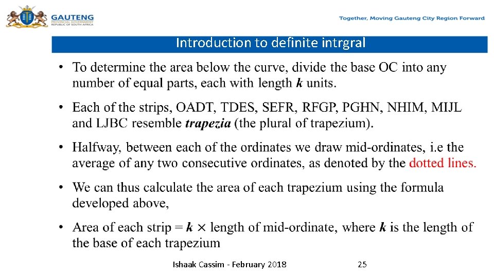 Introduction to definite intrgral • Ishaak Cassim - February 2018 25 