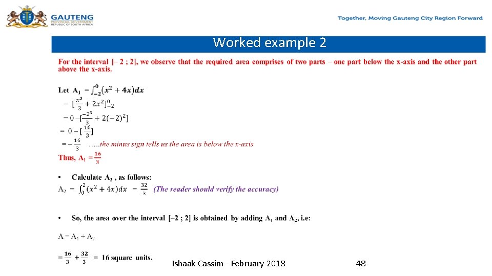 Worked example 2 • Ishaak Cassim - February 2018 48 