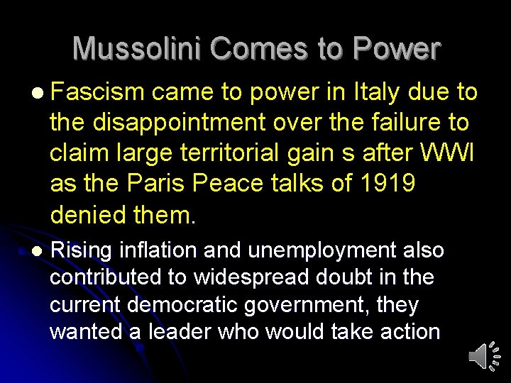 Mussolini Comes to Power l Fascism came to power in Italy due to the