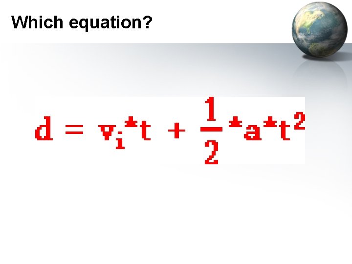 Which equation? 