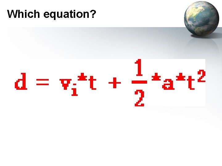 Which equation? 