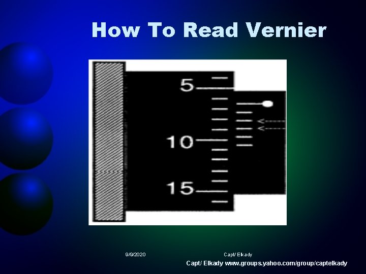 How To Read Vernier 9/9/2020 Capt/ Elkady www. groups. yahoo. com/group/captelkady 