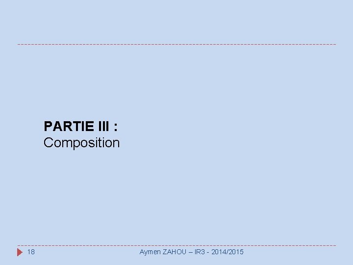 PARTIE III : Composition 18 Aymen ZAHOU – IR 3 - 2014/2015 