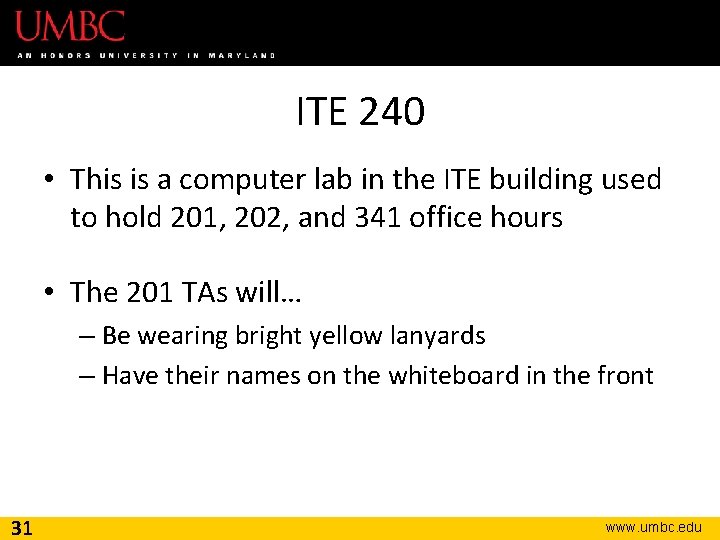 ITE 240 • This is a computer lab in the ITE building used to