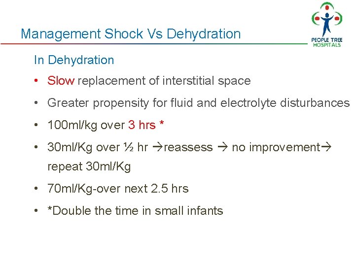 Management Shock Vs Dehydration In Dehydration • Slow replacement of interstitial space • Greater Management Shock Vs Dehydration In Dehydration • Slow replacement of interstitial space • Greater