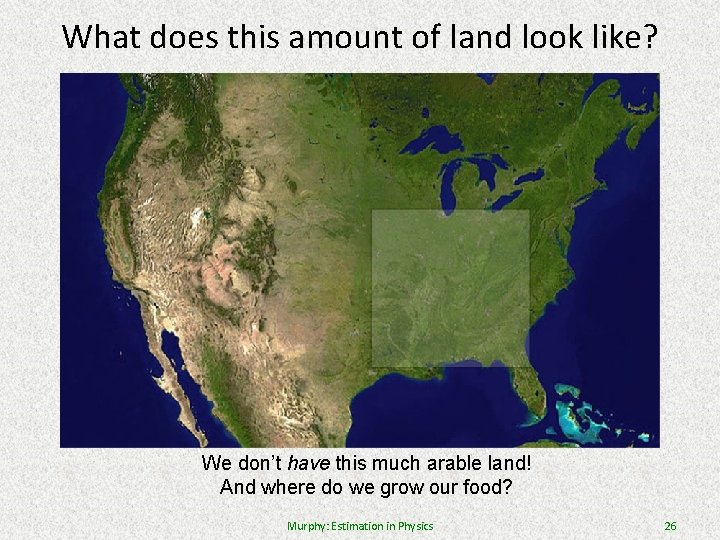 What does this amount of land look like? We don’t have this much arable