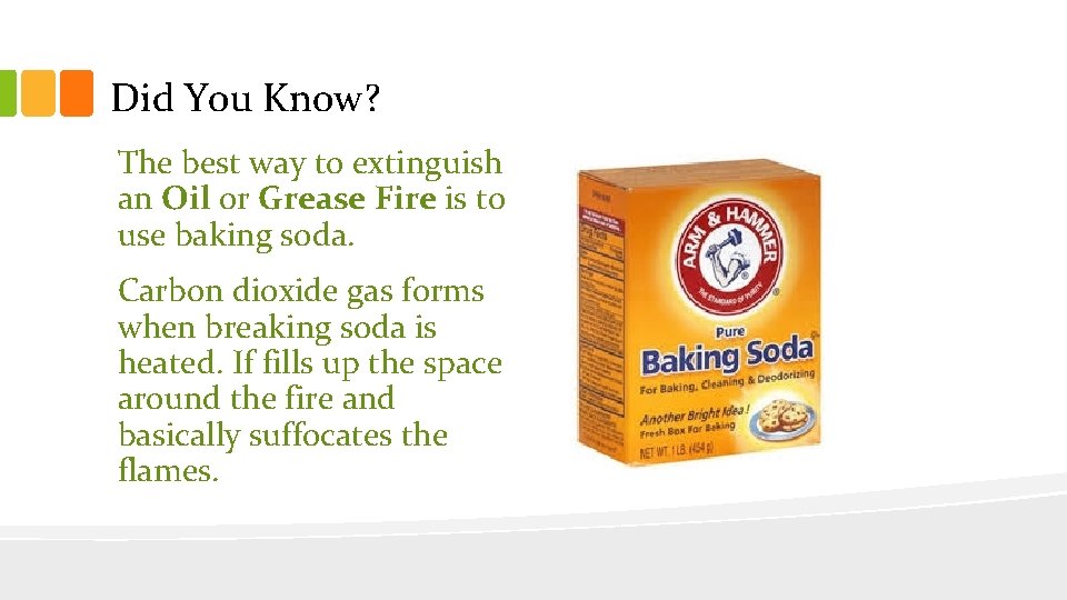 Did You Know? The best way to extinguish an Oil or Grease Fire is