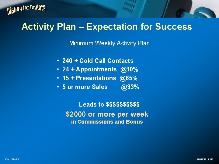 Activity Plan – Expectation for Success Minimum Weekly Activity Plan • • 240 +