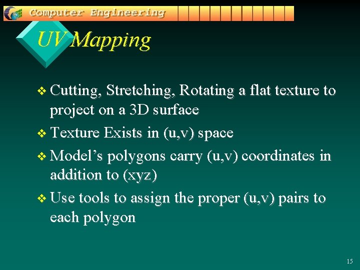 UV Mapping v Cutting, Stretching, Rotating a flat texture to project on a 3