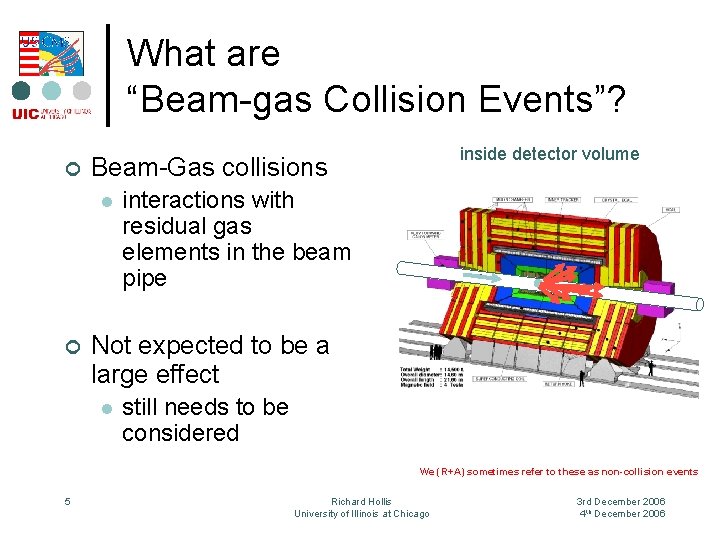 What are “Beam-gas Collision Events”? ¢ Beam-Gas collisions l ¢ inside detector volume interactions