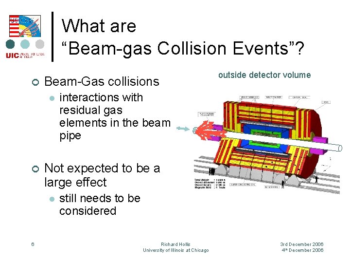 What are “Beam-gas Collision Events”? ¢ Beam-Gas collisions l ¢ interactions with residual gas