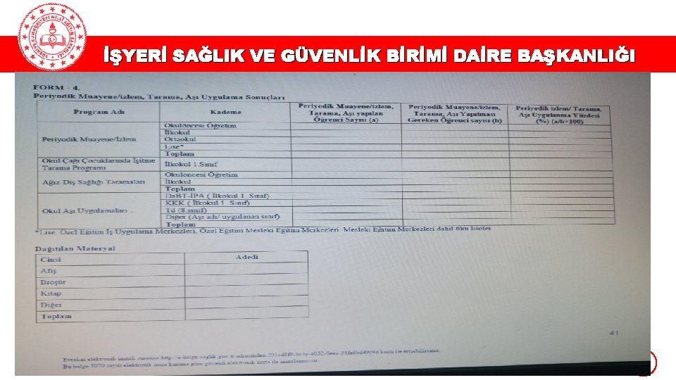 İŞYERİ SAĞLIK VE GÜVENLİK BİRİMİ DAİRE BAŞKANLIĞI 53 