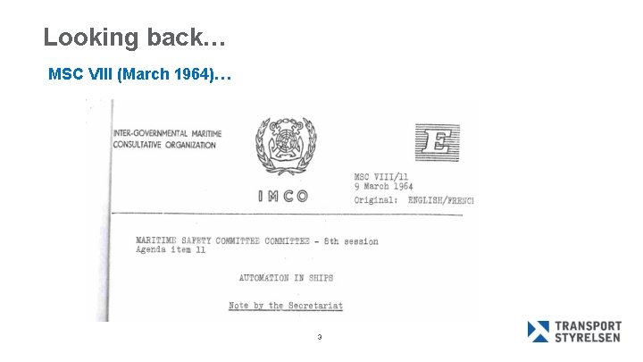 Looking back… MSC VIII (March 1964)… 3 