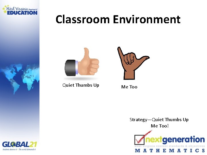 Classroom Environment Quiet Thumbs Up Me Too Strategy—Quiet Thumbs Up Me Too! 