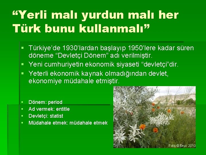 “Yerli malı yurdun malı her Türk bunu kullanmalı” § Türkiye’de 1930’lardan başlayıp 1950’lere kadar