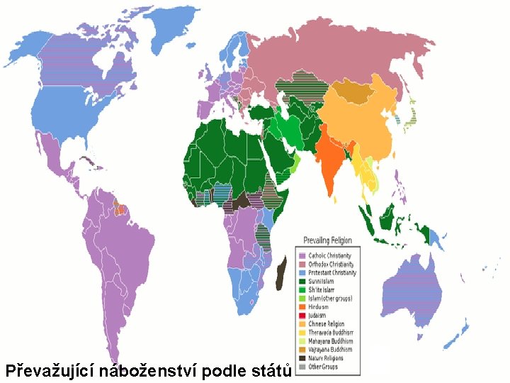 Převažující náboženství podle států 