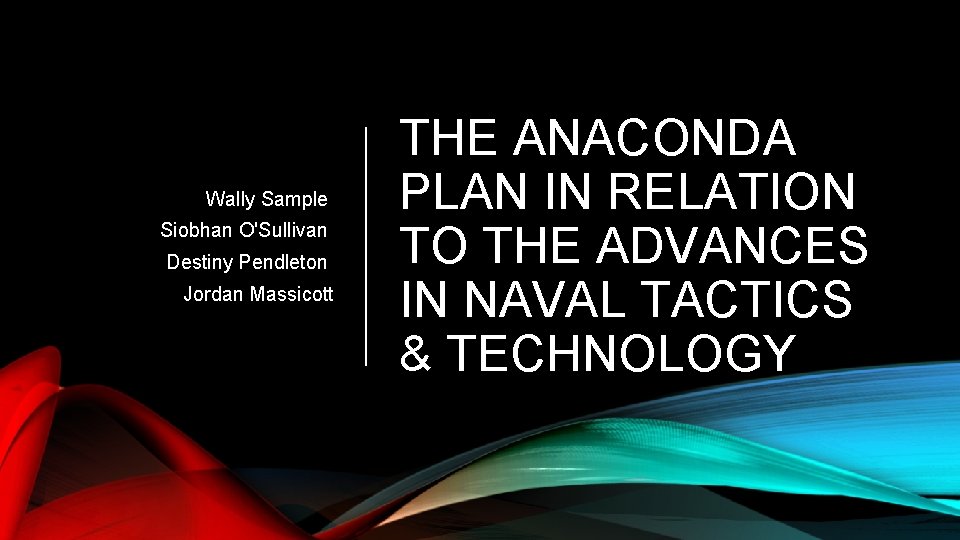 Wally Sample Siobhan O'Sullivan Destiny Pendleton Jordan Massicott THE ANACONDA PLAN IN RELATION TO