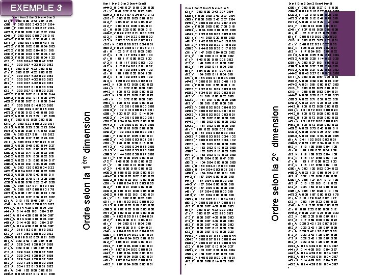Ordre selon la 1ère dimension + Dim. 1 Dim. 2 Dim. 3 Dim. 4