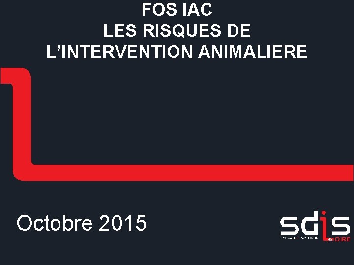 FOS IAC LES RISQUES DE L’INTERVENTION ANIMALIERE Octobre 2015 