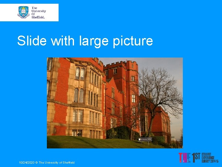 Slide with large picture 10/24/2020 © The University of Sheffield Slide with large picture 10/24/2020 © The University of Sheffield