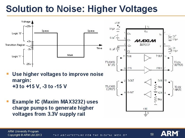 Solution to Noise: Higher Voltages § Use higher voltages to improve noise margin: +3