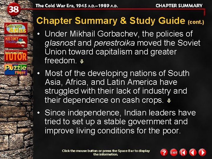 Chapter Summary & Study Guide (cont. ) • Under Mikhail Gorbachev, the policies of Chapter Summary & Study Guide (cont. ) • Under Mikhail Gorbachev, the policies of
