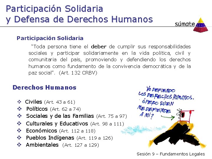 Participación Solidaria y Defensa de Derechos Humanos Participación Solidaria “Toda persona tiene el deber