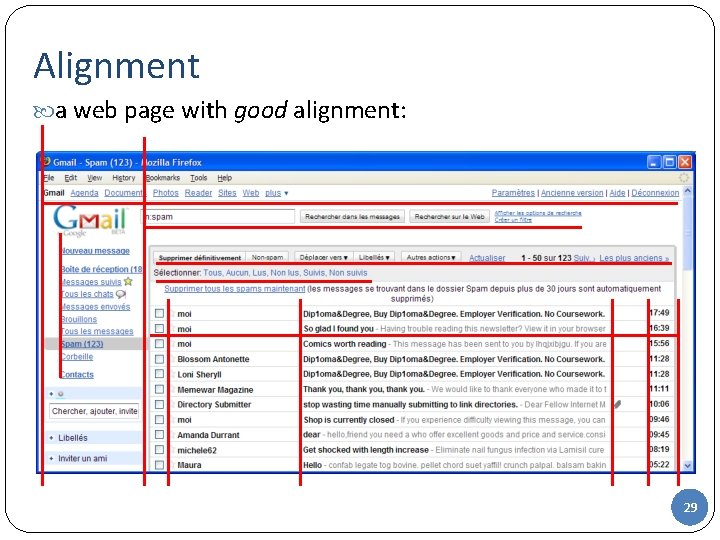 Alignment a web page with good alignment: 29 