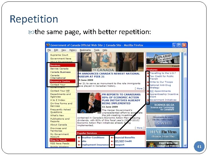 Repetition the same page, with better repetition: 41 