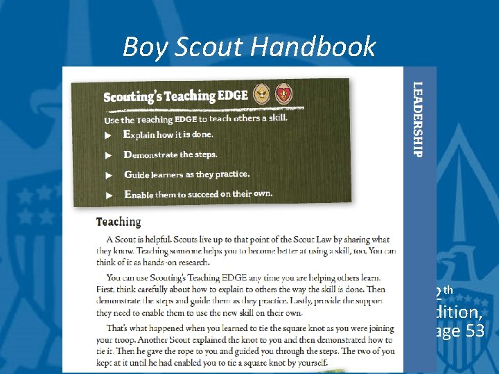 Boy Scout Handbook • 12 th edition, page 53 