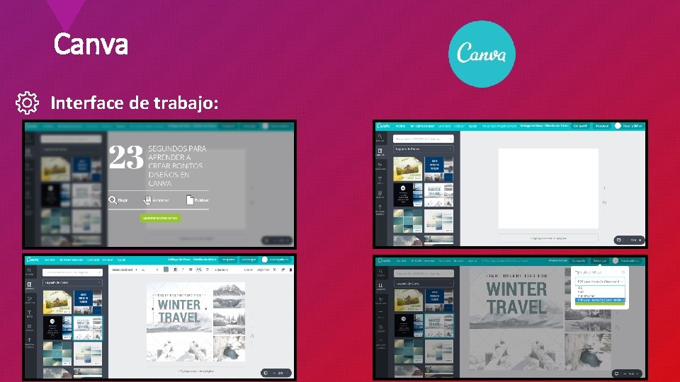 Canva Interface de trabajo: 