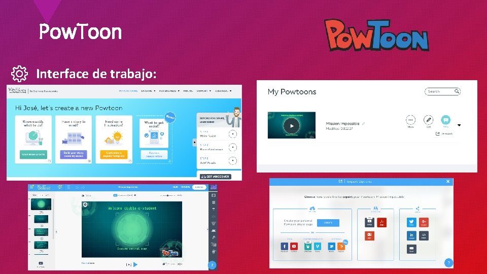 Pow. Toon Interface de trabajo: 